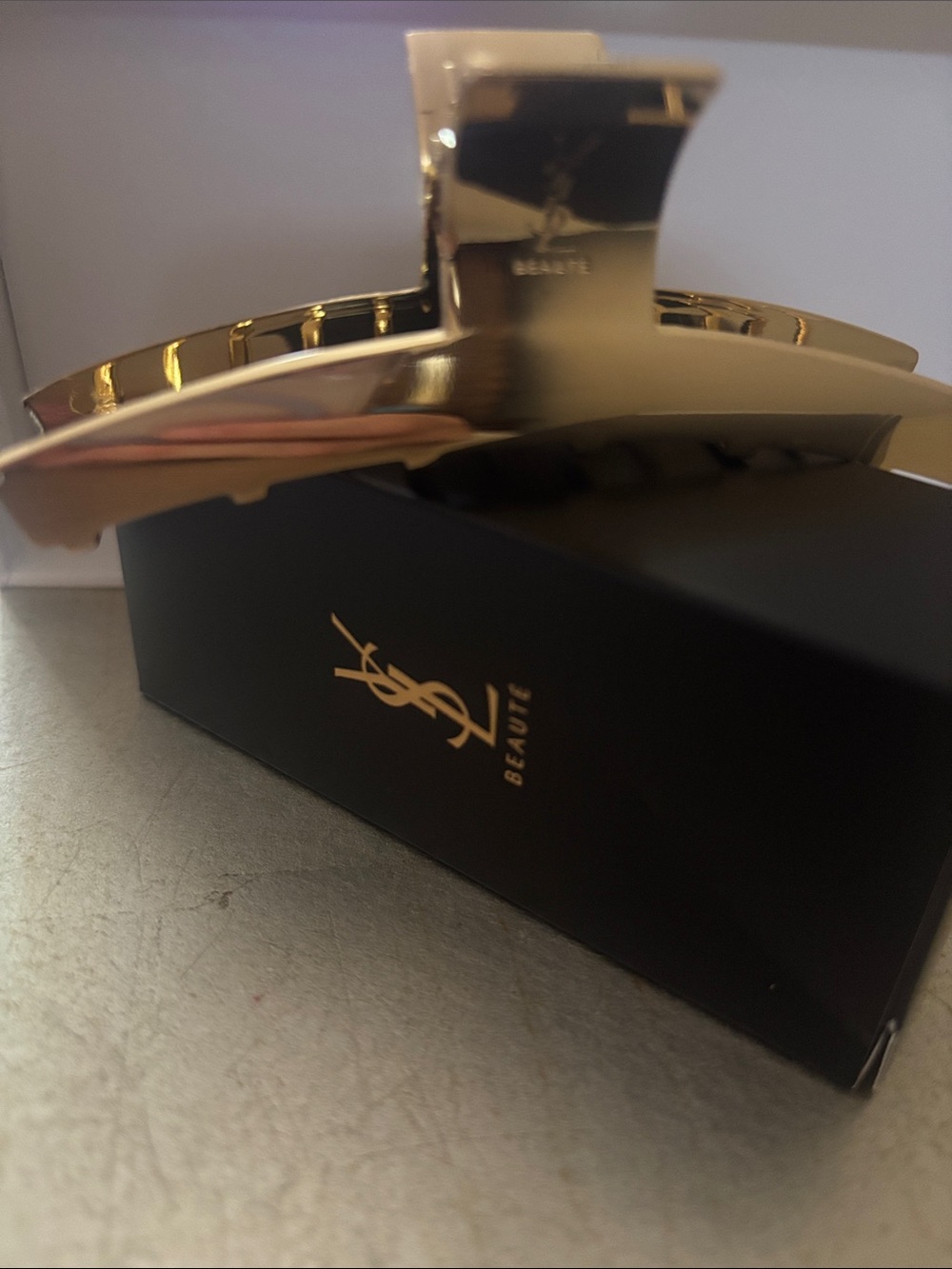 Yves Saint Laurent Gold Logo Hair Claw Clip